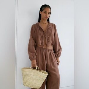 Boheme Goods chocolate brown tie top